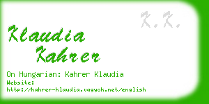 klaudia kahrer business card